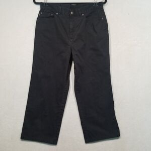 Lauren Jeans Co. Ralph Lauren Womens 8 Capri Black Denim Straight Leg Preppy